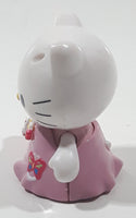 2003 Bandi Sanrio Hello Kitty Collection Fashion Dress Kitty 1 7/8" Tall Toy Figure with Removable Snap On Clothes and Picnic Basket Accessory