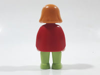 1990 Geobra Playmobil Youth Girl with Light Brown Hair in Red Sweater and Green Pants 2 3/4" Tall Toy Figure