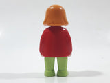 1990 Geobra Playmobil Youth Girl with Light Brown Hair in Red Sweater and Green Pants 2 3/4" Tall Toy Figure