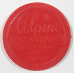 Vintage Alpine Restaurants Bellingham Everett Seattle One Alp 10 Cents Red Plastic Trade Token Coin