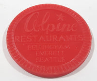 Vintage Alpine Restaurants Bellingham Everett Seattle One Alp 10 Cents Red Plastic Trade Token Coin