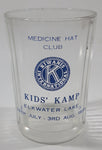 Vintage 1955 Kiwanis International Medicine Hat Club Kids Kamp Elkwater Lake 3 3/4" Tall Glass Cup