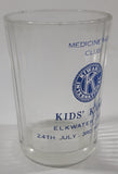 Vintage 1955 Kiwanis International Medicine Hat Club Kids Kamp Elkwater Lake 3 3/4" Tall Glass Cup