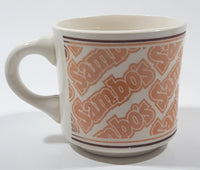 Sambo's Restaurant 3 1/4" Tall Ceramic Coffee Mug Cup Made in USA