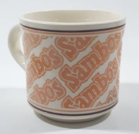 Sambo's Restaurant 3 1/4" Tall Ceramic Coffee Mug Cup Made in USA