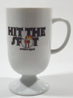 Rare White Spot Hit The Spot 5" Tall Pedestal Style Coffee Mug Cup