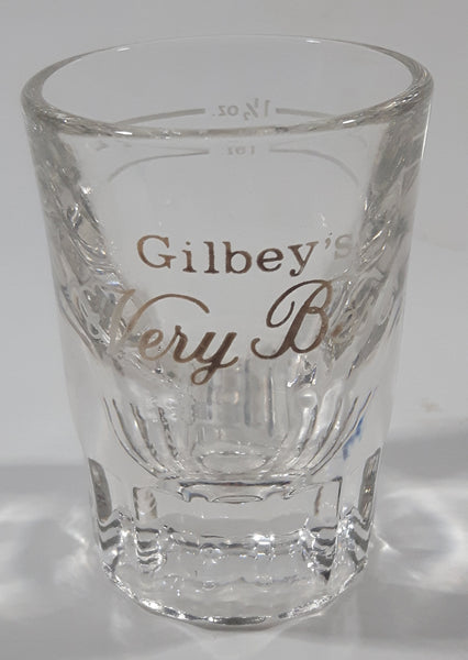 Gilbey's Very Best Gin Shot Glass Measure 3" Tall Heavy Clear Shot Glass Shooter