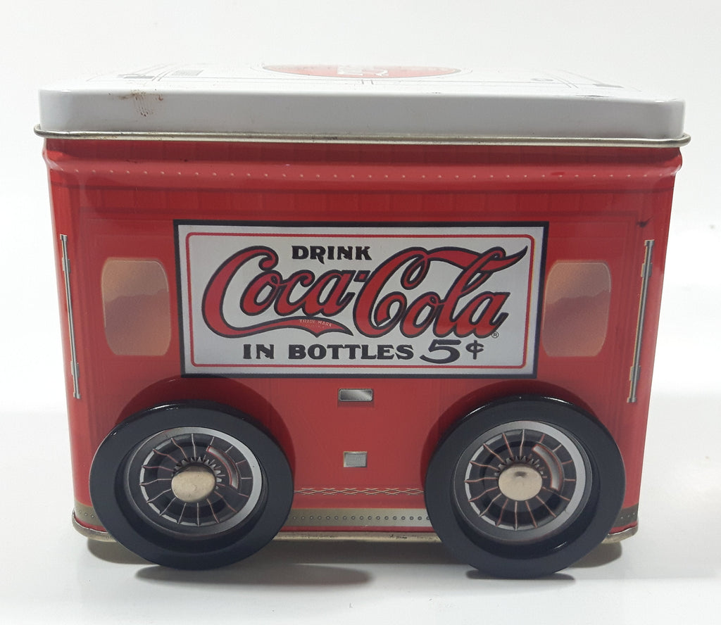 Drink Coca-Cola In Bottle 5 Cents Coke Trailer Shaped Tin Metal Contai ...