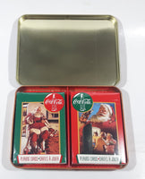 1995 Coca Cola Nostalgia Playing Cards and Collectible Santa Claus Christmas Tin 2 Decks New in Package