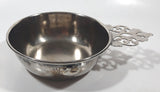 Antique Embossed Duck Pattern Single Handle Silver Metal Porringer Pottinger Bowl