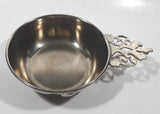 Antique Embossed Duck Pattern Single Handle Silver Metal Porringer Pottinger Bowl