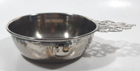 Antique Embossed Duck Pattern Single Handle Silver Metal Porringer Pottinger Bowl