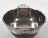 Antique Embossed Duck Pattern Single Handle Silver Metal Porringer Pottinger Bowl