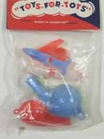 Vintage Toys For Tots Planes and Whistles Mixed Plastic Toy Lot New in Package Made in Hong Kong