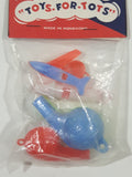 Vintage Toys For Tots Planes and Whistles Mixed Plastic Toy Lot New in Package Made in Hong Kong