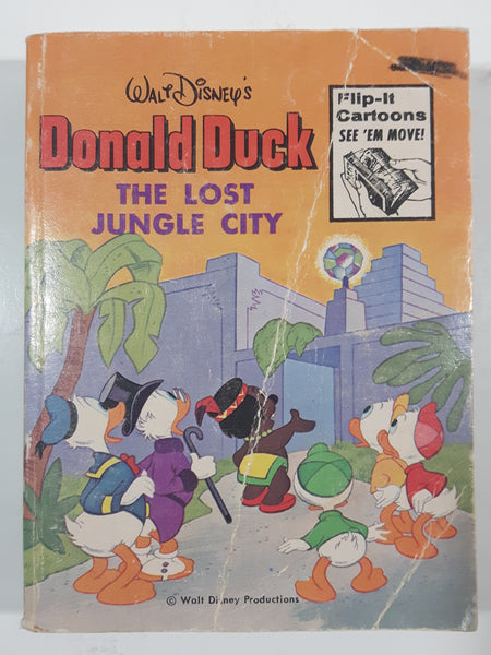 Vintage 1975 Whitman A Big Little Book Flip-It Cartoon Walt Disney's Donald Duck The Lost Jungle City Paper Cover Book 5773-2