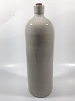 Antique Late 1800s Gnaule Gin or Brandy 10 5/8" Tall Stoneware Pottery Cork Top Liqour Bottle