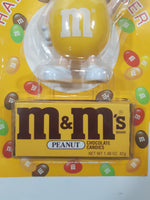 1991 Mars Inc. M & M's Brand Chocolate Candies Peanut 3 1/2" Tall Yellow Character Toy Handy Dispenser Figure New in Package