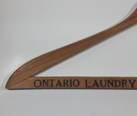 Rare Antique Ontario Laundry Ltd. Calgary Dry Cleaners 17 5/8" Wide Wood Clothing Coat Hanger