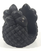 Vintage 1970s Coco Joe's #144 Pineapple Shaped Black Carved Lava Rock Napkin Holder Made in Hawaii