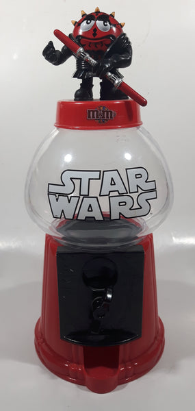 2012 Mars Inc M & M's Chocolate Candies Star Wars Darth Maul Character Red 11" Tall Plastic Candy Dispenser