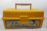 Vintage 1965 Zebco United Features Syndicate Peanuts Snoopy Catch 'Em Box Yellow Plastic Fishing Tackle Box