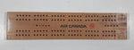 Vintage 1970s Air Canada Wood Cribbage Board Game