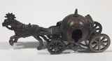 Vintage Miniature Cinderella Horse Drawn Carriage Metal Pencil Sharpener Doll House Furniture Size with Rolling Wheels