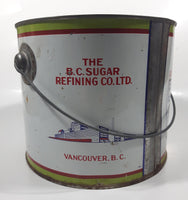 Vintage Rogers Syrup Golden Sugar Vancouver, B.C. Sugar Refinery 10lb Tin Metal Can Pail