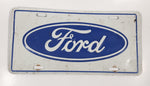 Ford Oval Blue and White Logo Metal License Plate