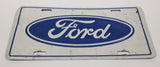 Ford Oval Blue and White Logo Metal License Plate