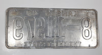 1949 Kansas The Wheat State Silver with Black Letters Metal Vehicle License Plate Tag 8 11979
