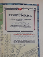 1956-57 AAA American Automobile Association Visitor's Guide TO Washington Annapolis Mount Vernon Road Map