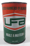 Vintage UFA United Farms of Alberta Extra H.D. SAE 30 Motor Oil 5 7/8" Tall One Litre Metal Oil Can FULL