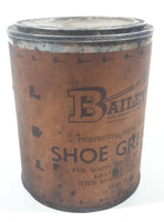 Antique Bailey Mfg. Co. Bailey's Perfected Snow Proof Shoe Grease 16 Fl. Oz. Metal Can with Paper Label