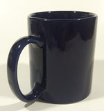 Vintage RCMP Royal Canadian Mounted Police Pewter Crest 3 3/4" Tall Dark Blue Ceramic Coffee Mug Cup