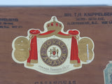 Vintage Royal Jamaica Casanovas 6 1/4" Hinged Wooden Cigar Box