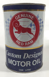 Vintage Genuine Red Ram Custom Designed Motor Oil One Litre 6" Tall Metal Can