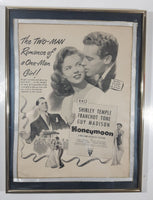 Vintage 1947 Honeymoon Movie Film Shirley Temple Framed Magazine Advertisement