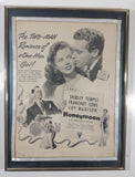 Vintage 1947 Honeymoon Movie Film Shirley Temple Framed Magazine Advertisement