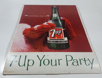 Vintage 1964 7-Up Your Party "It's the Christmas thing to do" 12" x 16" Convenience Store Cardboard Display Sign