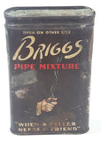 Antique Briggs Pipe Mixture "When a Feller Needs A Friend" 4 1/2" Tall Tin Metal Tobacco Can