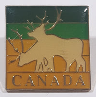 Canada Blue Green Yellow Elk Themed Metal Lapel Pin
