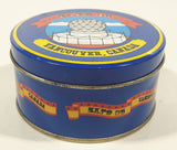 Vintage Expo 86 Vancouver Canada Science Center 3 3/8" Round Blue Tin Metal Container