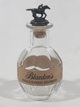 Vintage Blanton's Single Barrel Bourbon Small 50 mL 3 3/4" Tall Glass Bottle with Copper Metal Horse Racing Figural Cork Top Lid