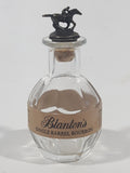 Vintage Blanton's Single Barrel Bourbon Small 50 mL 3 3/4" Tall Glass Bottle with Copper Metal Horse Racing Figural Cork Top Lid