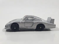 Vintage 1980s Welly Porsche Turbo #6 Silver Grey Die Cast Toy Race Car Vehicle
