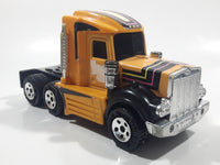 Vintage 1983 Buddy L Construction Kenworth Semi Tractor Truck Yellow Pressed Steel and Plastic Die Cast Toy Car Vehicle