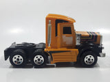 Vintage 1983 Buddy L Construction Kenworth Semi Tractor Truck Yellow Pressed Steel and Plastic Die Cast Toy Car Vehicle