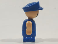 Vintage Fisher Price Little People Blue Hat and Suit 2 1/4" Tall Toy Figure